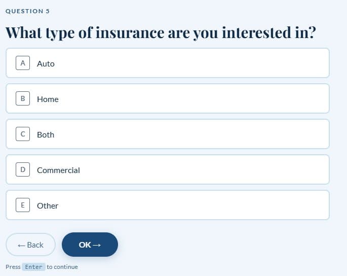 Quote form example